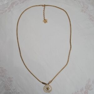 Versace Gold Necklace with Medallion Pendant